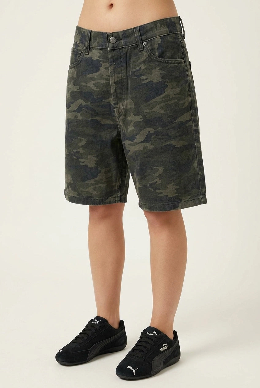W - BLAKE DENIM SHORTS - SPLATTER CAMO