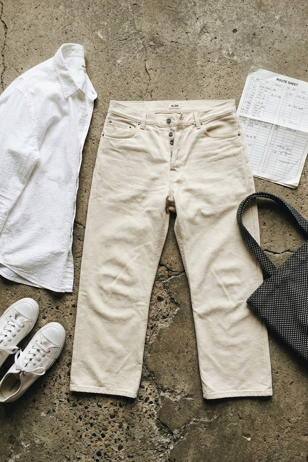 W - BOSTON WIDE FLARE JEANS - NATURAL ECRU