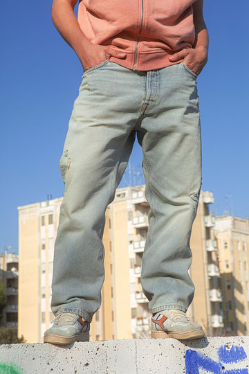 PREORDER: BENJI OVERSIZED FIT JEAN - BROKEN BLEACH