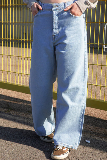 "BOSTON wide flare jeans clear sky Y2K bell bottom men Italian light wash"