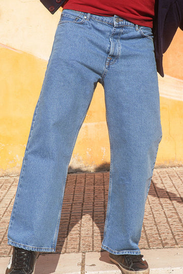 BOSTON wide flare jeans faded blue Y2K bell bottom vintage Italian denim"