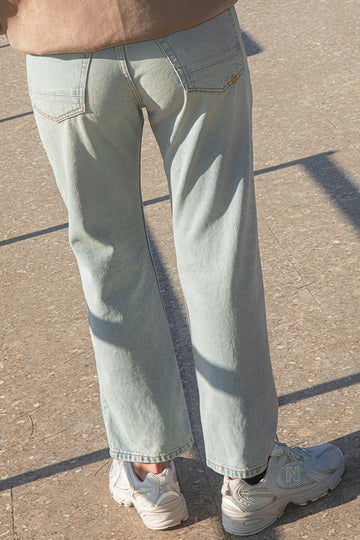 BENJI oversized jeans for women-broken bleach wash baggy fit Italian denim
