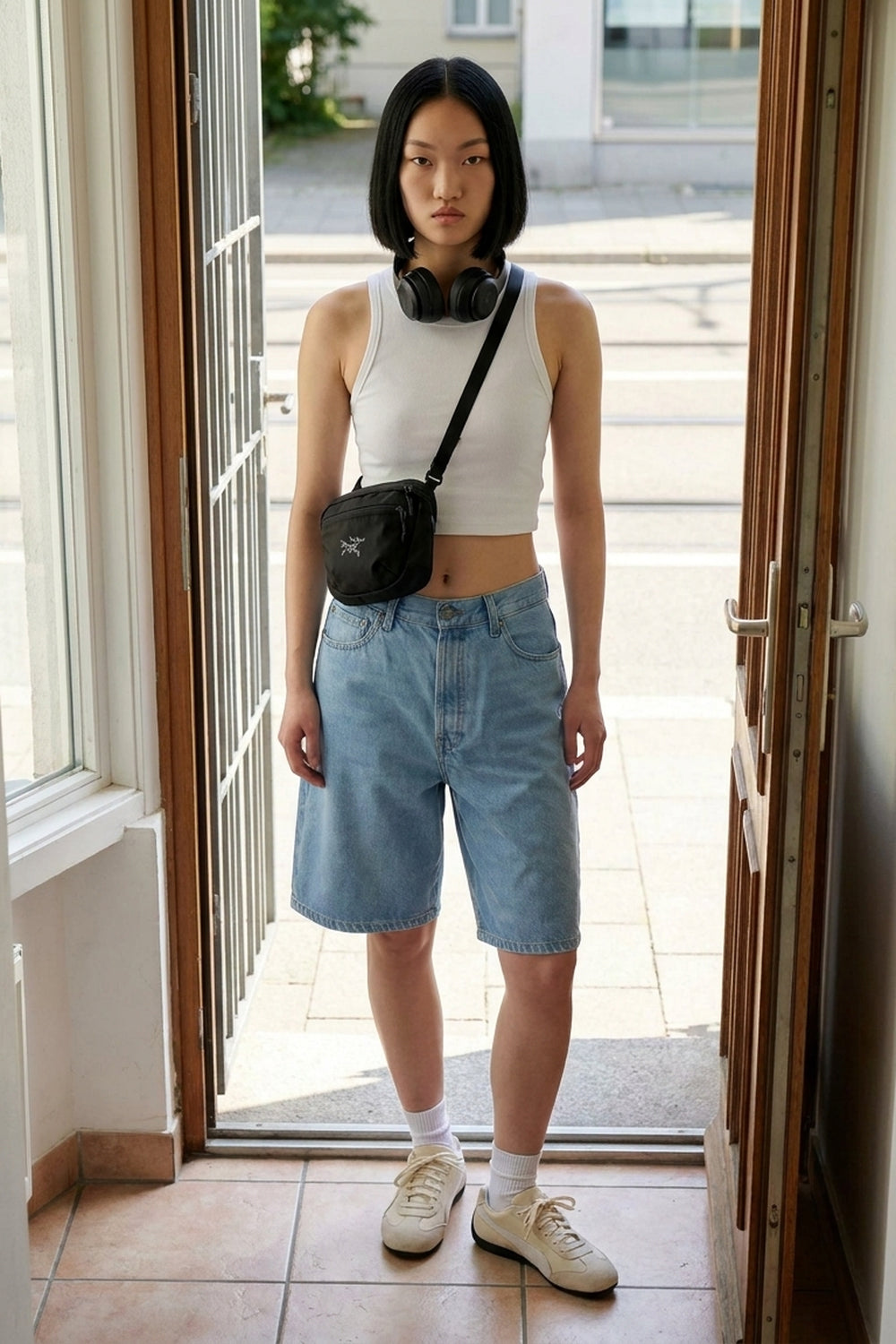 Pantaloncini in denim BLAKE - Cielo sereno
