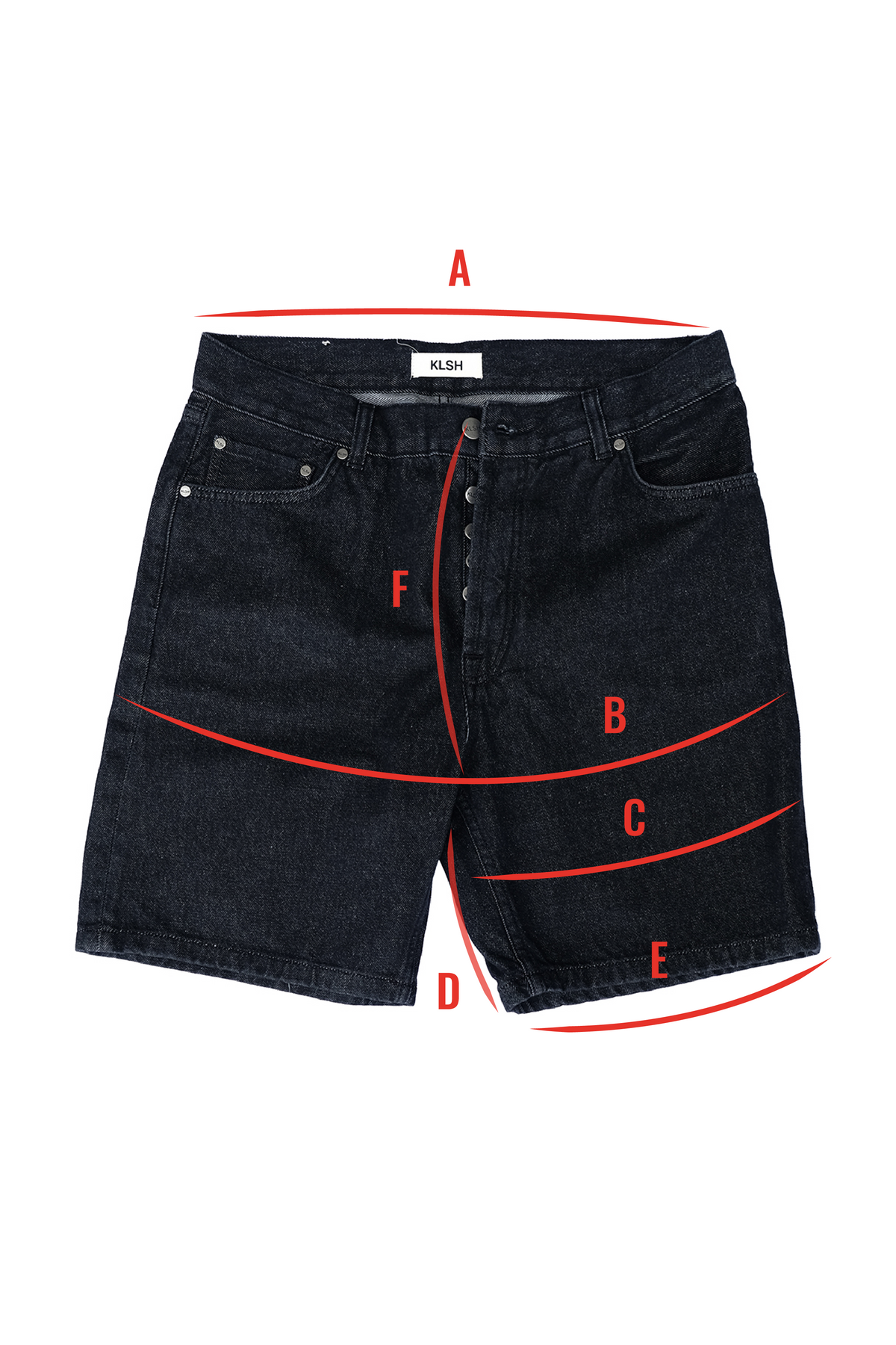 M- BLAKE DENIM SHORTS - FADED BLACK