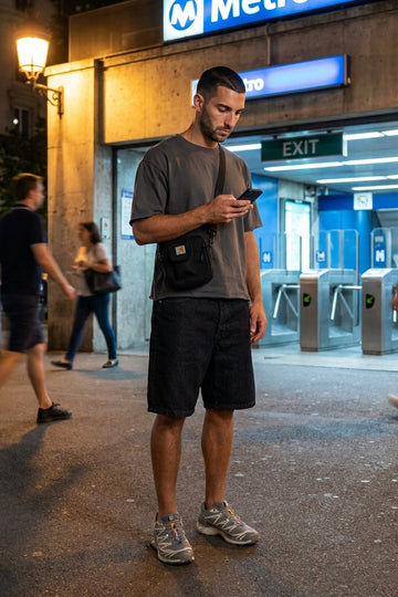 Pantaloncini in denim BLAKE - Nero sbiadito