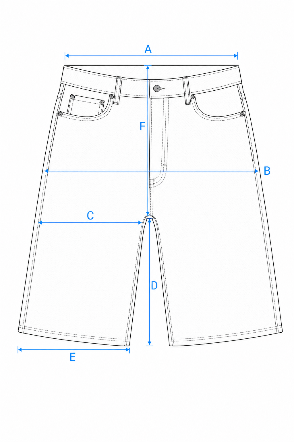 M- BLAKE DENIM SHORTS - CLEAR SKY