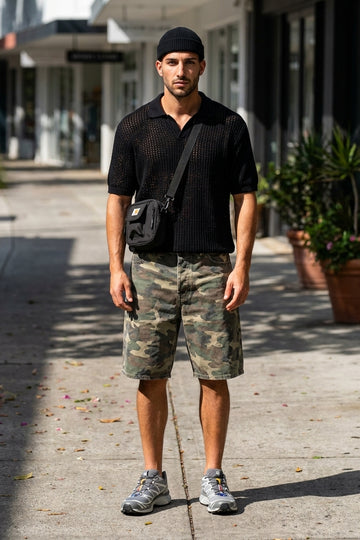 M- BLAKE DENIM SHORTS - SPLATTER CAMO