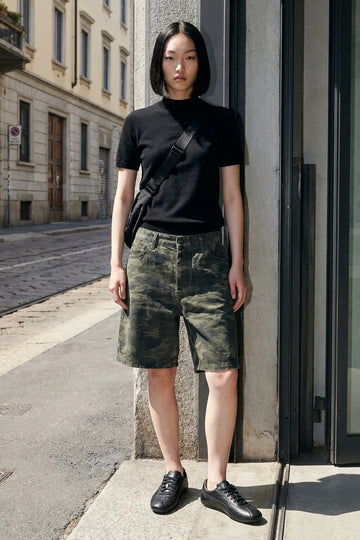 W - BLAKE DENIM SHORTS - SPLATTER CAMO