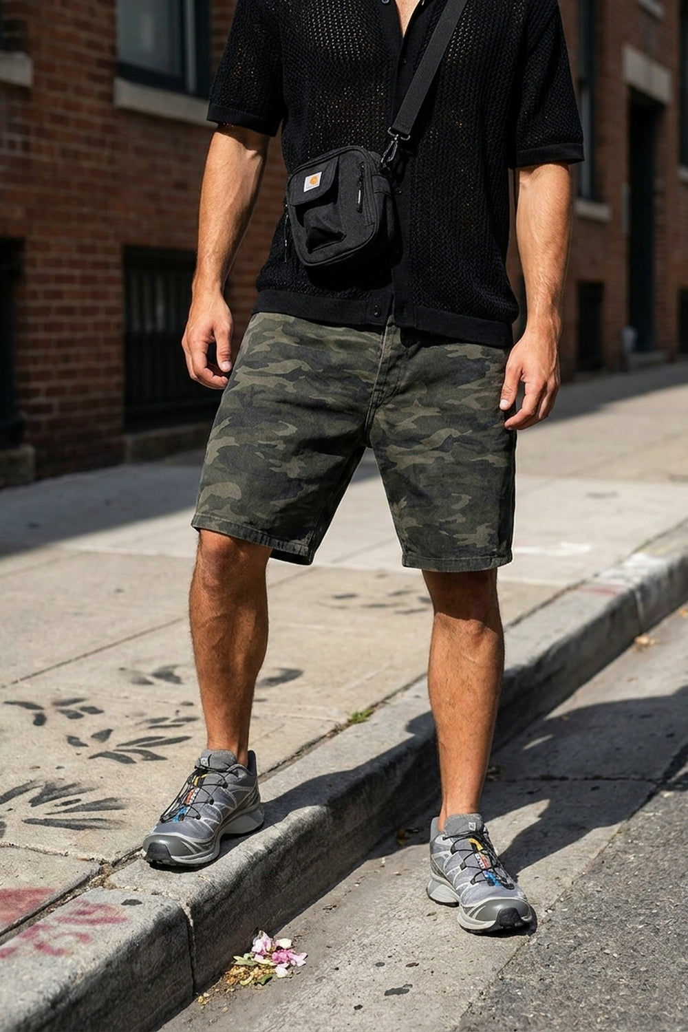 M- BLAKE DENIM SHORTS - SPLATTER CAMO