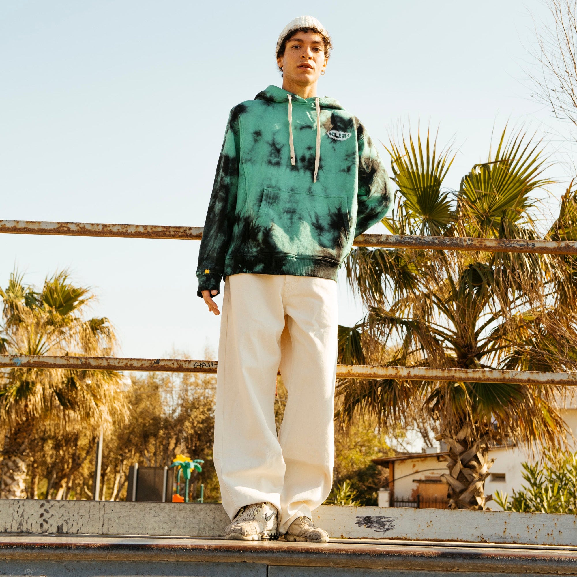 Jeans a zampa larga BOSTON - Ecru naturale