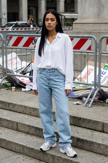 W - BOSTON WIDE FLARE JEANS - CLEAR SKY