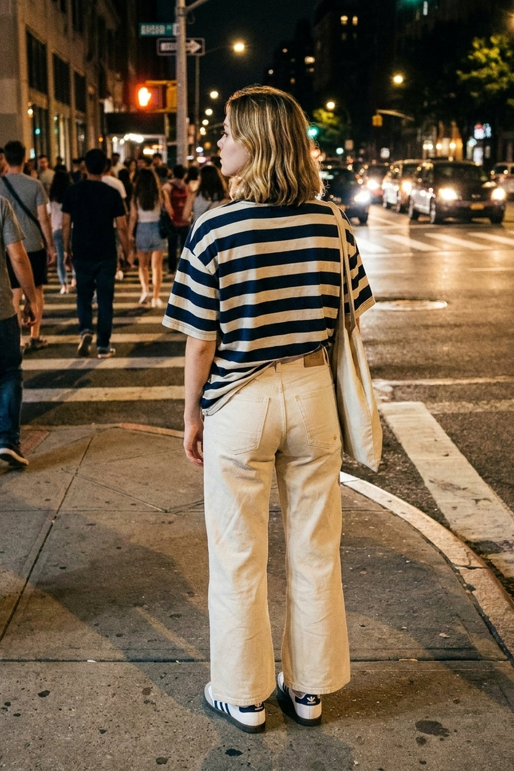 Jeans a zampa larga BOSTON - Ecru naturale