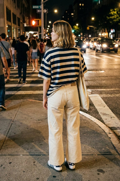 BOSTON WIDE FLARE JEANS - NATURAL ECRU