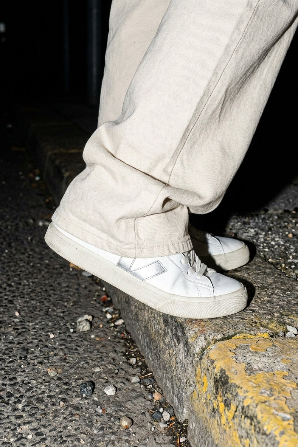 Jeans a zampa larga BOSTON - Ecru naturale