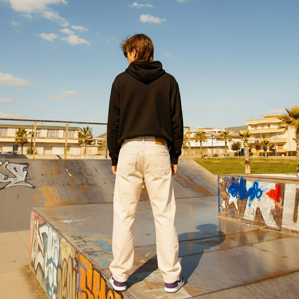 BOSTON WIDE FLARE JEANS - NATURAL ECRU