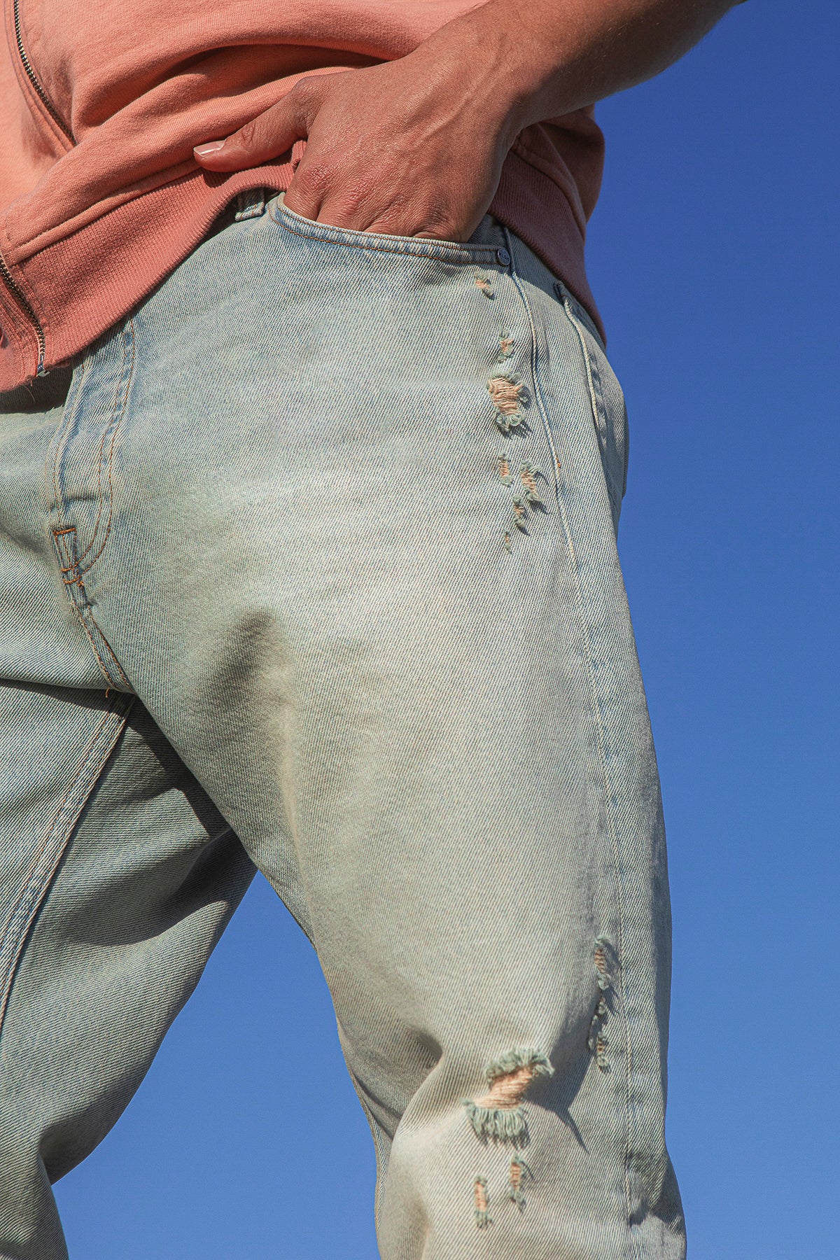PREORDER: BENJI OVERSIZED FIT JEAN - BROKEN BLEACH