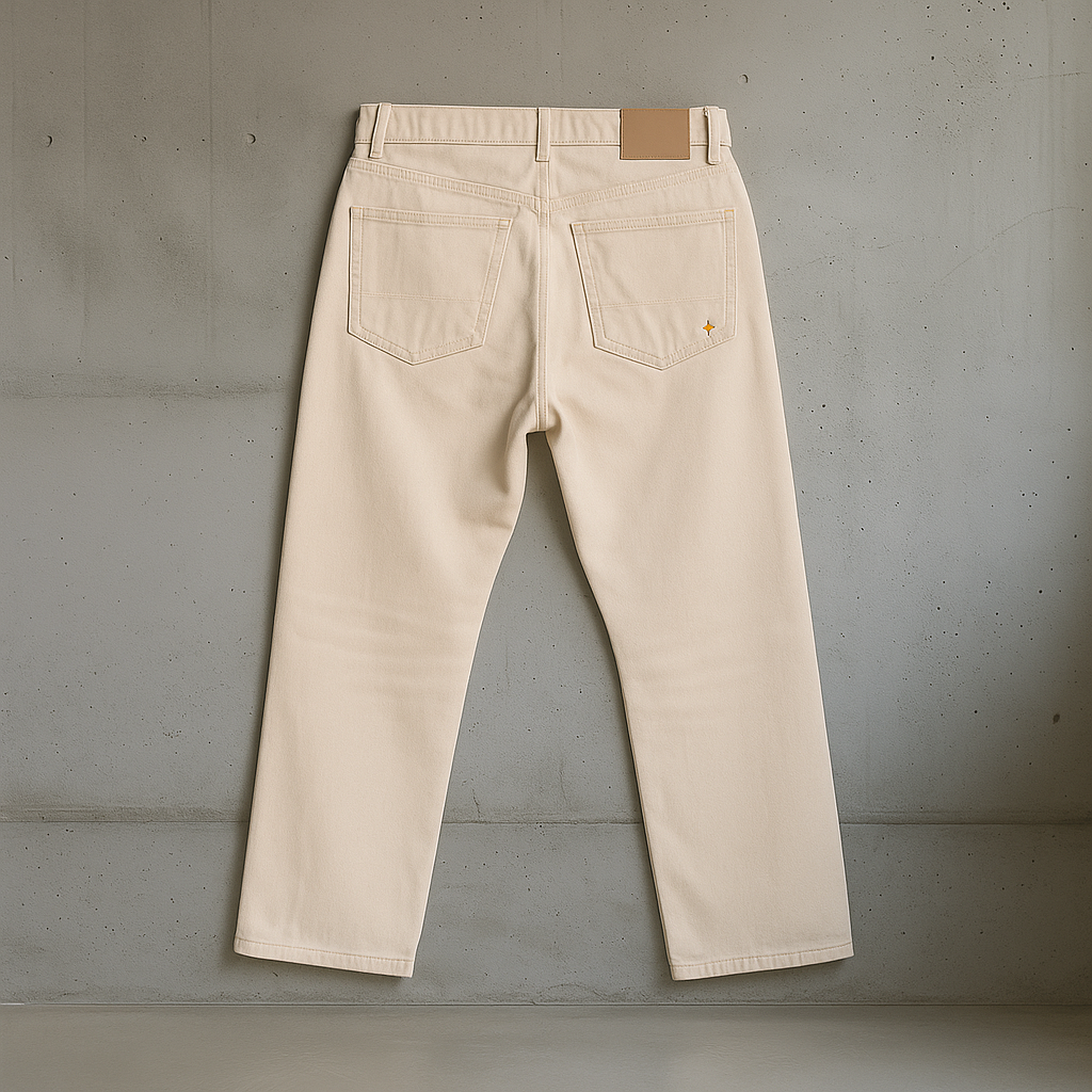 BOSTON WIDE FLARE JEANS - NATURAL ECRU