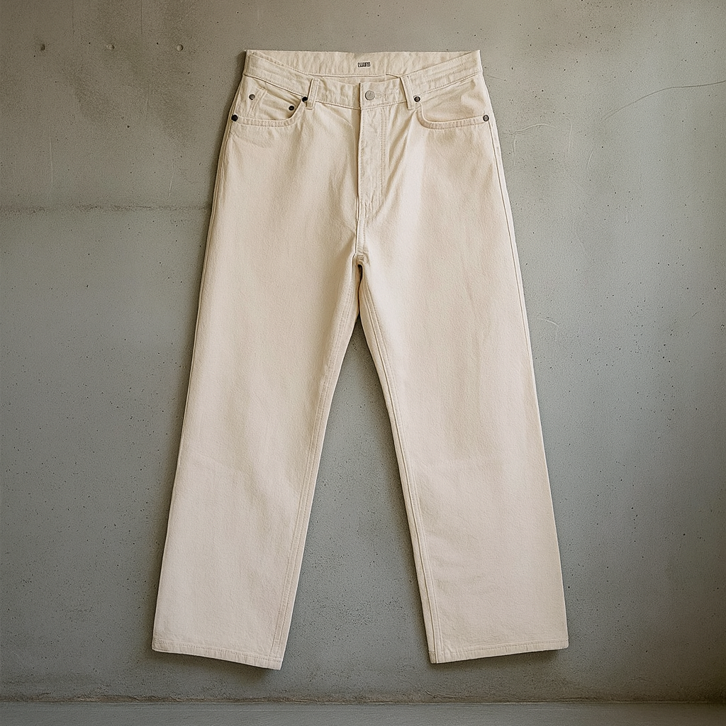 BOSTON WIDE FLARE JEANS - NATURAL ECRU