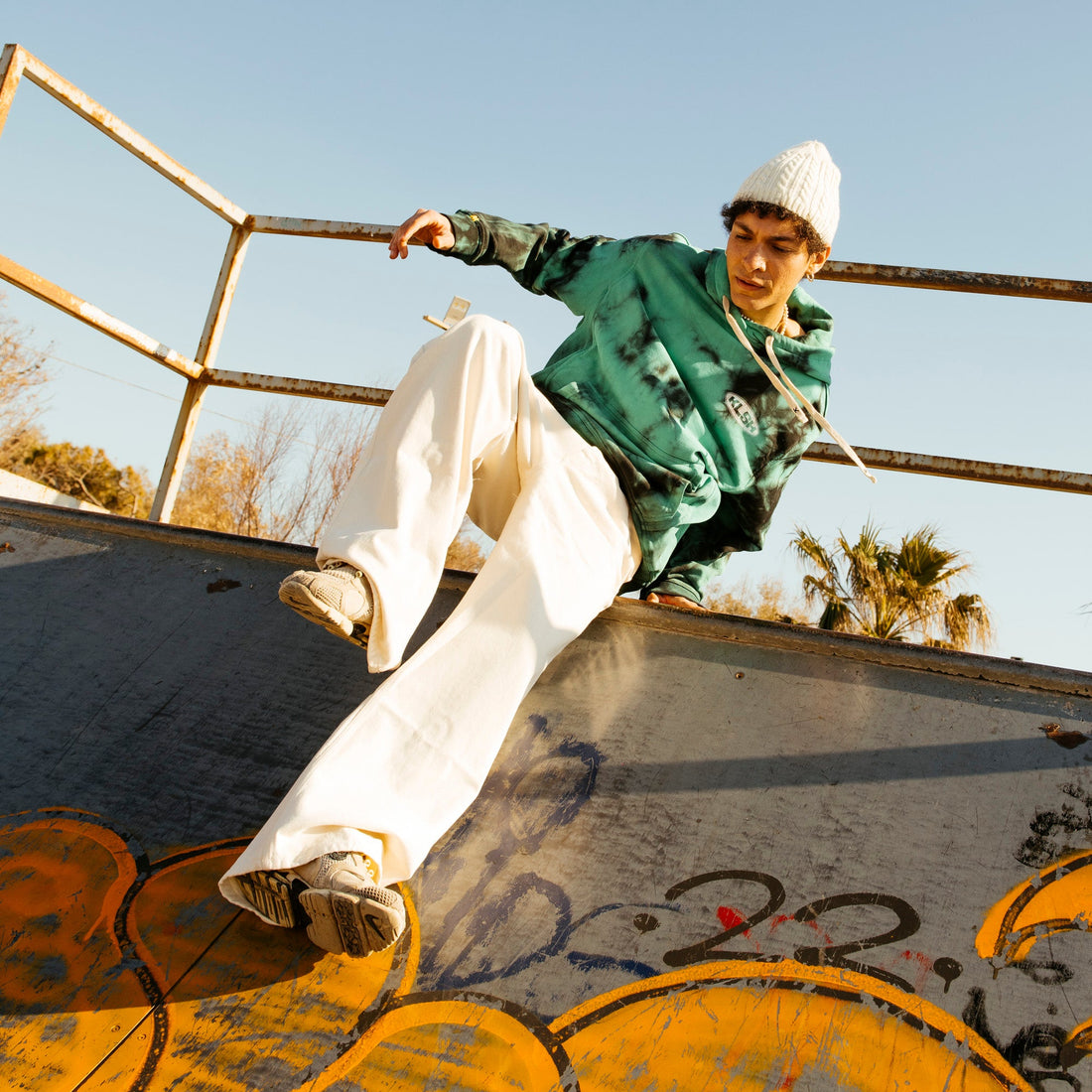 BOSTON WIDE FLARE JEANS - NATURAL ECRU