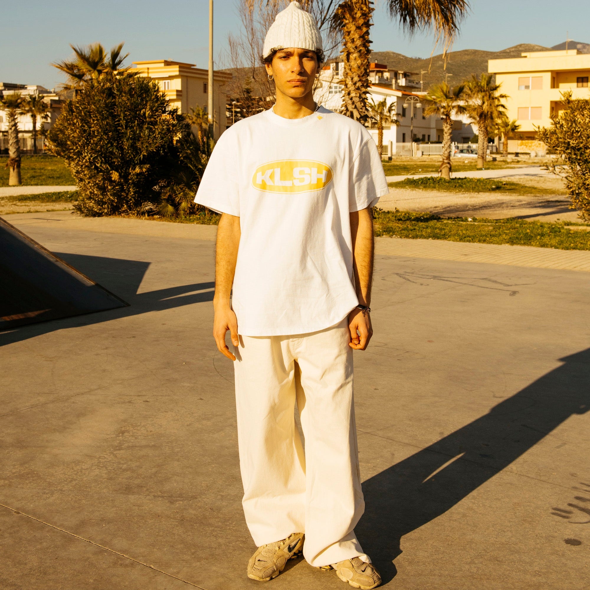 Jeans a zampa larga BOSTON - Ecru naturale