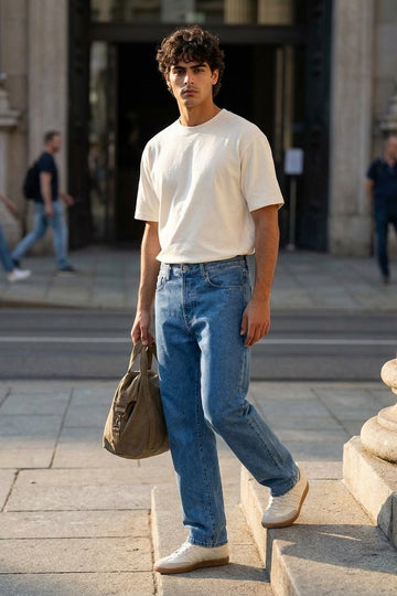 M- RYAN REGULAR FIT JEANS - FADED BLUE