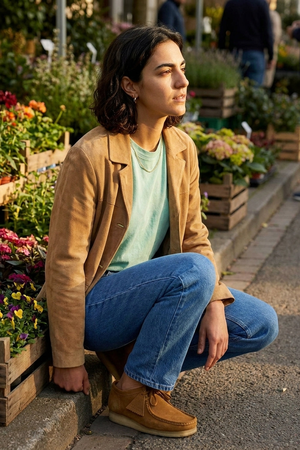 RYAN REGULAR FIT JEANS Faded Blue women's seated real-use fit shot