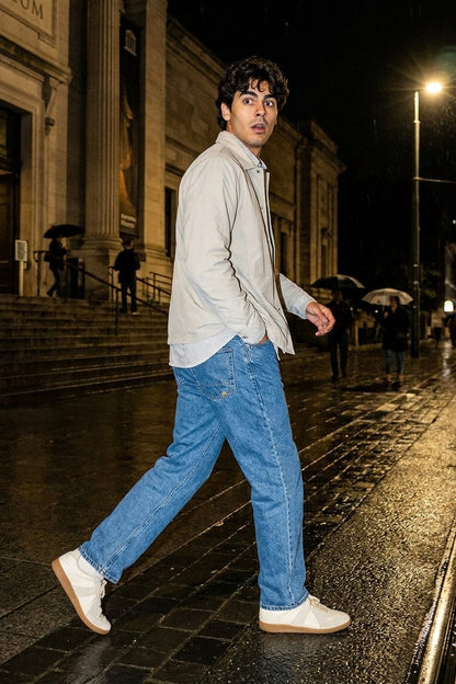 RYAN REGULAR FIT JEANS Faded Blue men's environmental movement shot
